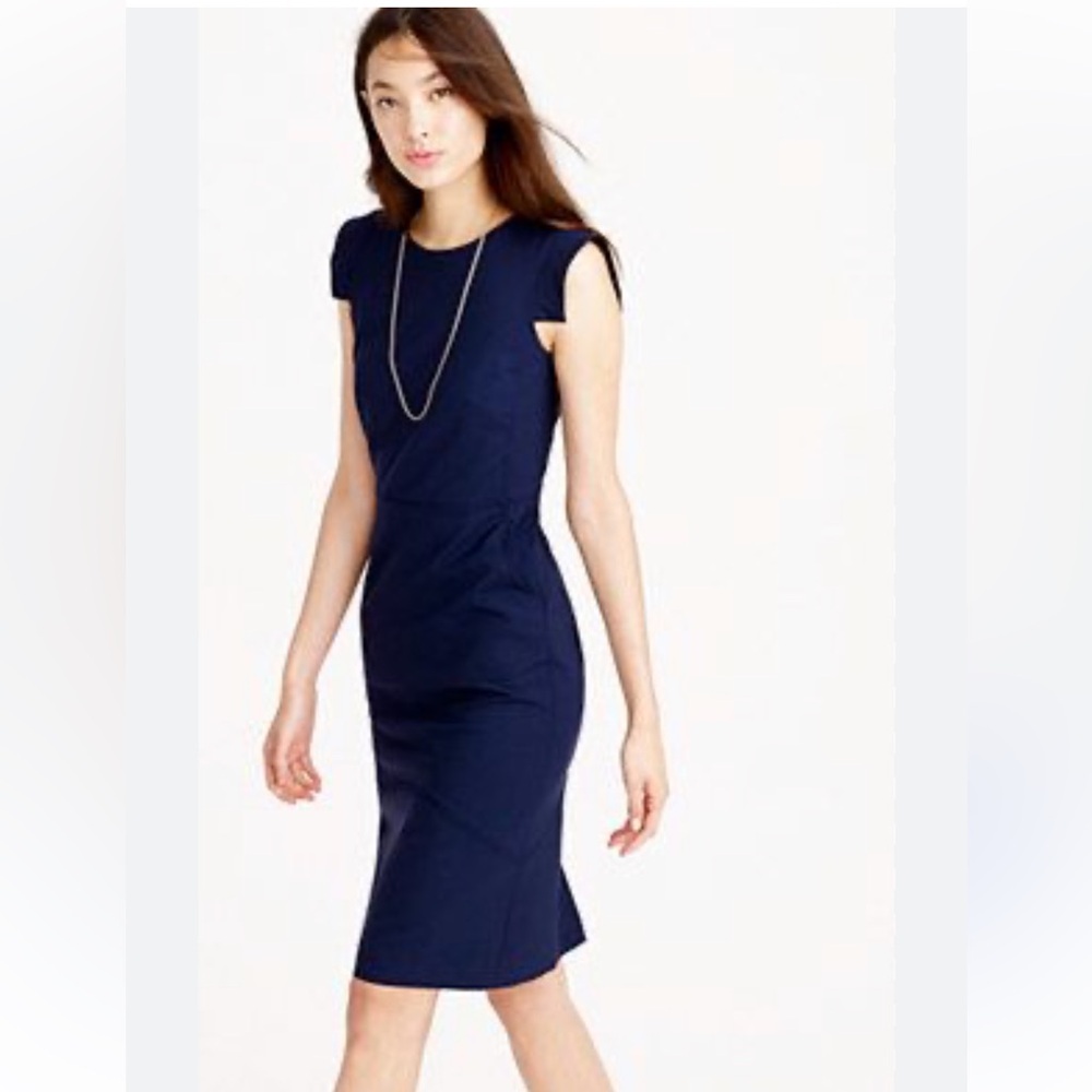 J. Crew Dresses Navy Blue Womans Size 4. 67% linen 33% polyester